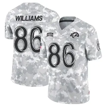 ＃86 Men's Mario Williams Arctic Camo Limited Los Angeles Rams 2024 Salute to Service Jersey