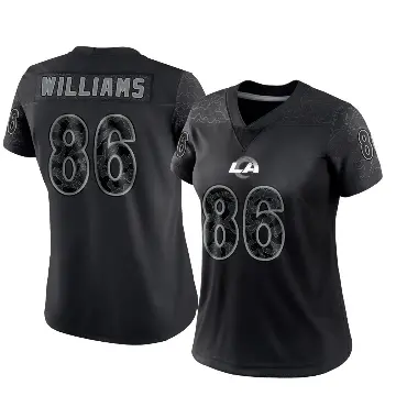 ＃86 Women's Mario Williams Black Limited Los Angeles Rams Reflective Jersey