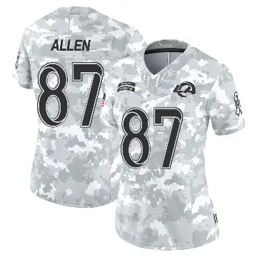 ＃87 Women's Davis Allen Arctic Camo Limited Los Angeles Rams 2024 Salute to Service Jersey