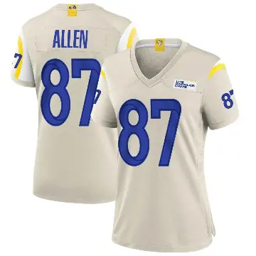 ＃87 Women's Davis Allen Game Los Angeles Rams Bone Jersey