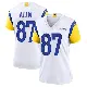 ＃87 Women's Davis Allen White Game Los Angeles Rams Jersey