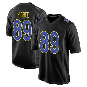＃89 Men's Tyler Higbee Black Game Los Angeles Rams Fashion Jersey