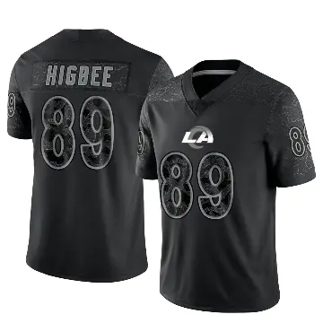 ＃89 Men's Tyler Higbee Black Limited Los Angeles Rams Reflective Jersey