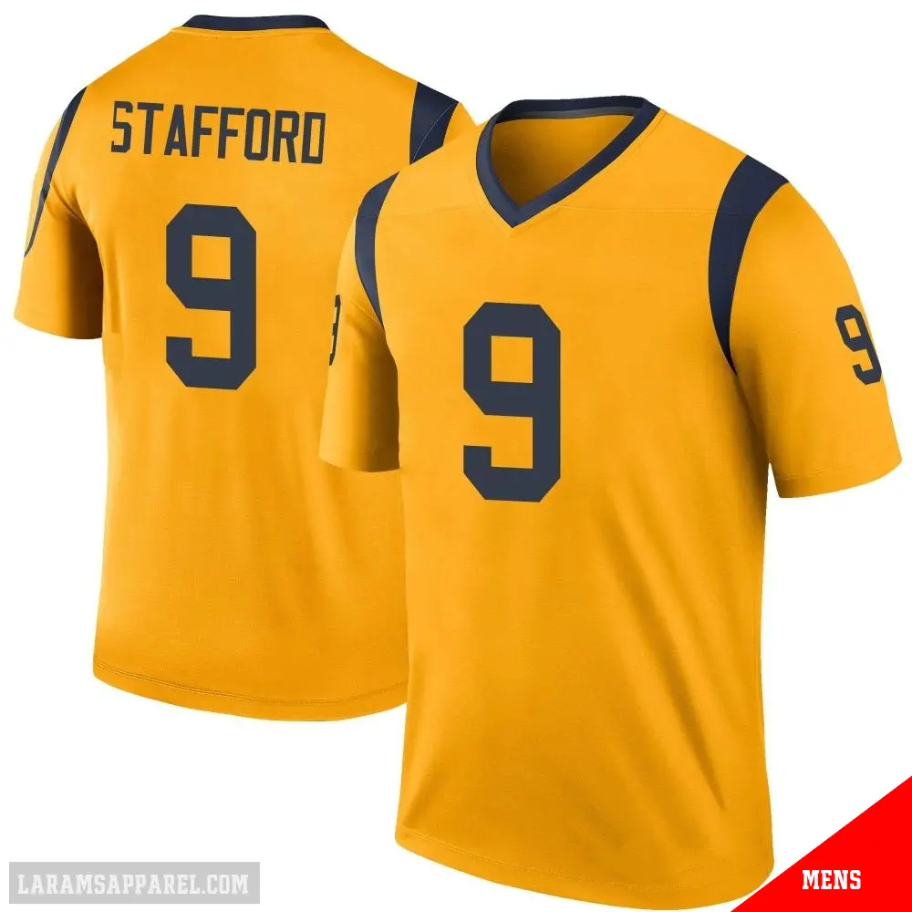 ＃9 Men's Matthew Stafford Gold Legend Los Angeles Rams Color Rush Jersey