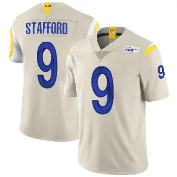＃9 Men's Matthew Stafford Limited Los Angeles Rams Bone Vapor Jersey