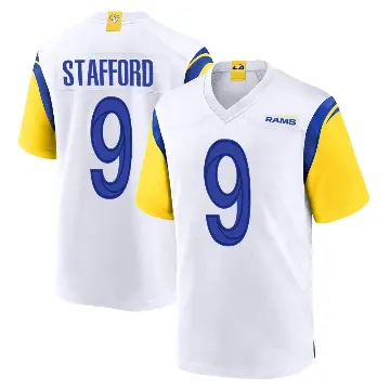＃9 Men's Matthew Stafford White Game Los Angeles Rams Jersey