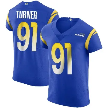 ＃91 Men's Kobie Turner Royal Elite Los Angeles Rams Alternate Vapor Untouchable Jersey