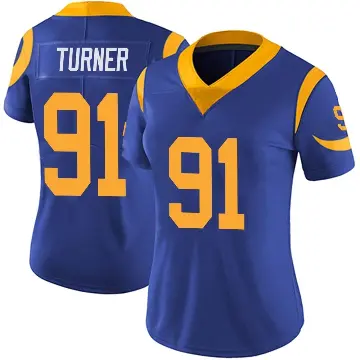 ＃91 Women's Kobie Turner Royal Limited Los Angeles Rams Alternate Vapor Untouchable Jersey