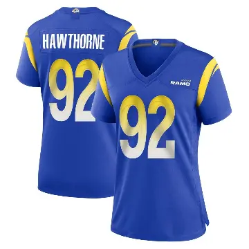 ＃92 Women's Decarius Hawthorne Royal Game Los Angeles Rams Alternate Jersey