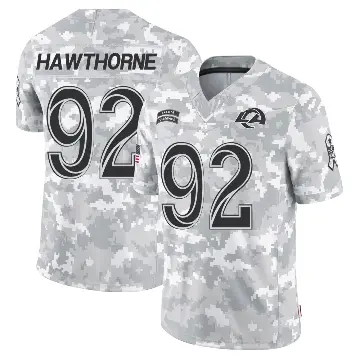 ＃92 Youth Decarius Hawthorne Arctic Camo Limited Los Angeles Rams 2024 Salute to Service Jersey
