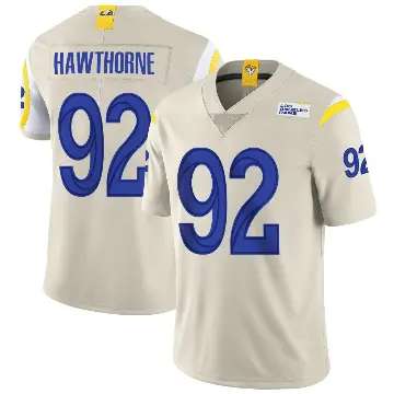 ＃92 Youth Decarius Hawthorne Limited Los Angeles Rams Bone Vapor Jersey