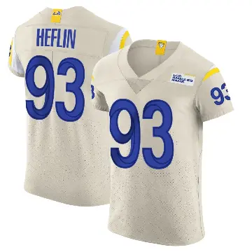 ＃93 Men's Jack Heflin Elite Los Angeles Rams Bone Vapor Jersey