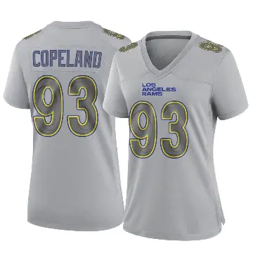 ＃93 Women's Marquise Copeland Gray Game Los Angeles Rams Atmosphere Fashion Jersey