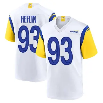 ＃93 Youth Jack Heflin White Game Los Angeles Rams Jersey