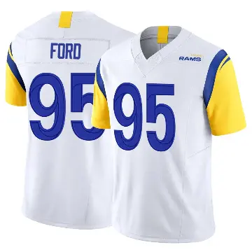 ＃95 Men's Poona Ford White Limited Los Angeles Rams Vapor F.U.S.E. Jersey