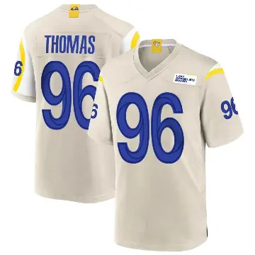 ＃96 Men's Keir Thomas Game Los Angeles Rams Bone Jersey