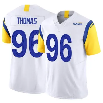 ＃96 Men's Keir Thomas White Limited Los Angeles Rams Vapor F.U.S.E. Jersey