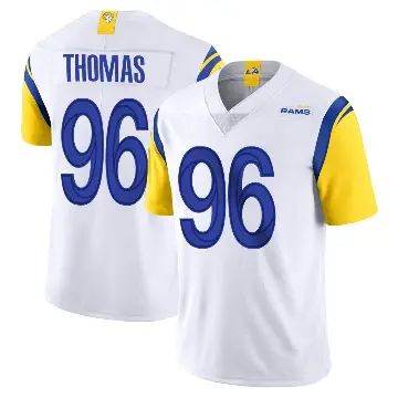 ＃96 Men's Keir Thomas White Limited Los Angeles Rams Vapor Untouchable Jersey