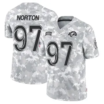 ＃97 Men's Bill Norton Arctic Camo Limited Los Angeles Rams 2024 Salute to Service Jersey