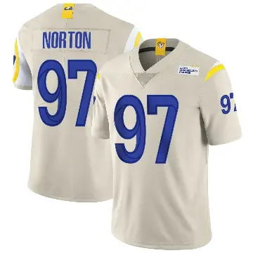 ＃97 Youth Bill Norton Limited Los Angeles Rams Bone Vapor Jersey