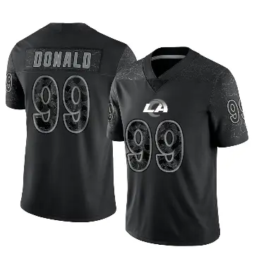 ＃99 Men's Aaron Donald Black Limited Los Angeles Rams Reflective Jersey