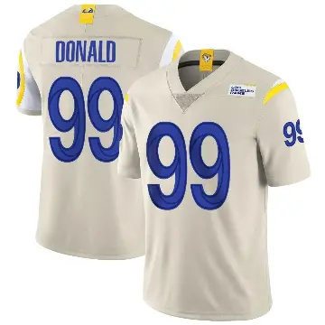 ＃99 Men's Aaron Donald Limited Los Angeles Rams Bone Vapor Jersey